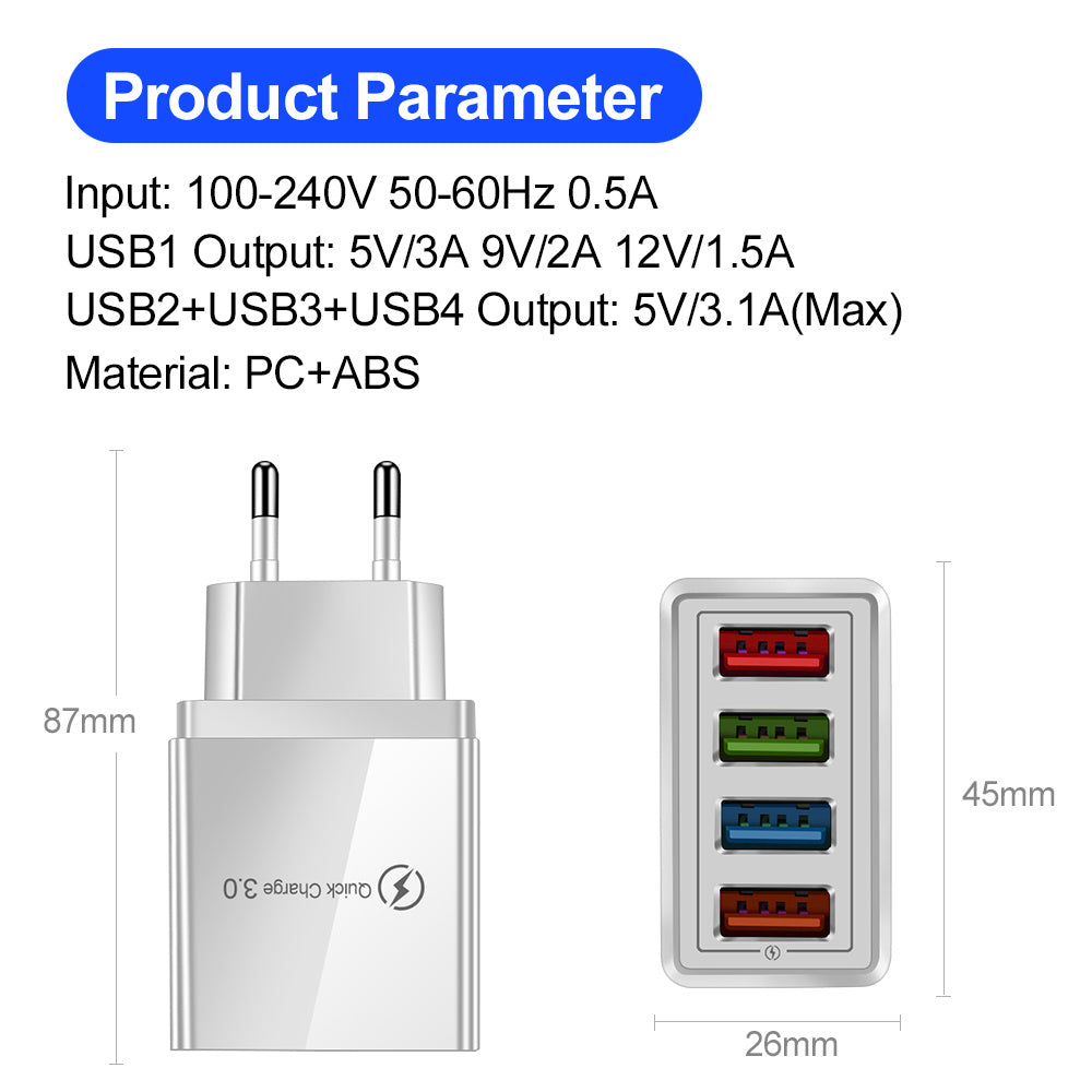 Cargador USB de carga rápida 5V 3A 3,0 de carga rápida